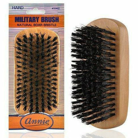 Classic Military Palm Brush – Black – 100% Medium Soft Boar Bristle
