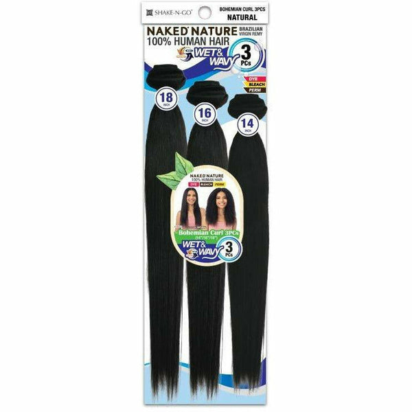 Shake-N-Go Naked Nature Wet & Wavy 100% Brazilian Virgin Remy Human Hair  Weave GLOW DEEP 