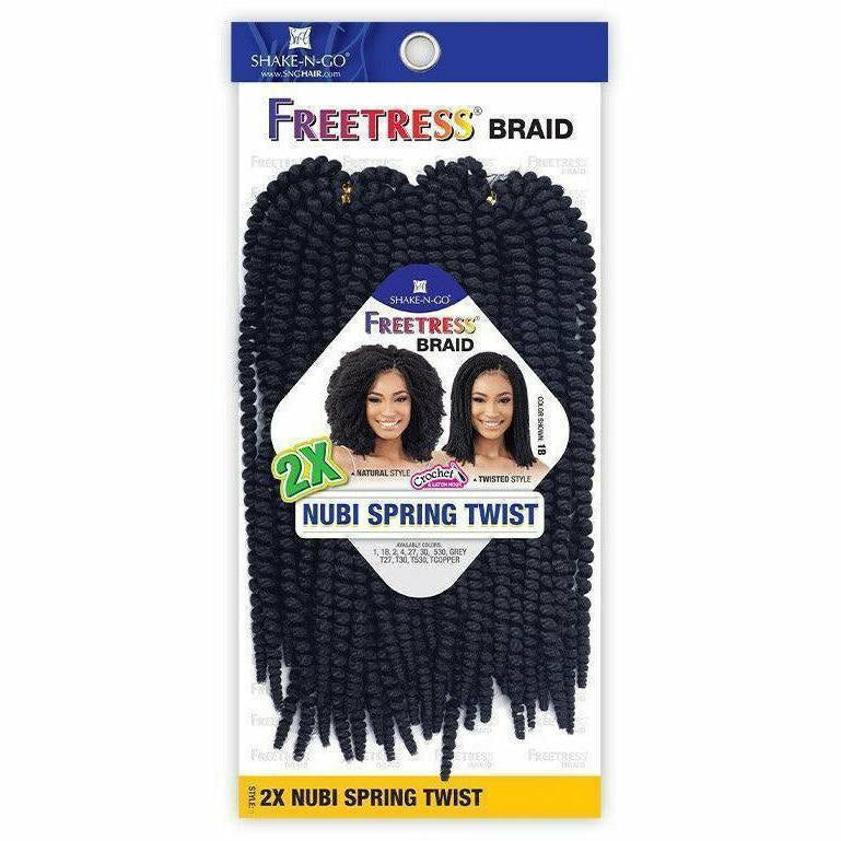 MULTI PACK DEALS! FreeTress Crochet Braids 2X spring Twist 12 (3-PACK, 1B)